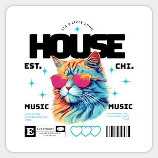 HOUSE MUSIC  - Cool Cat In Shades (black/blue) Sticker